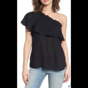 Hinge Designed In Seattle One Shoulder Top Small